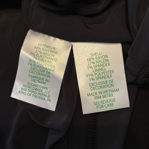 Lilly Pulitzer Elinor Shift Mini Black Ponte Dress Size 10 Gold Trim Link Belt - Picture 7 of 7